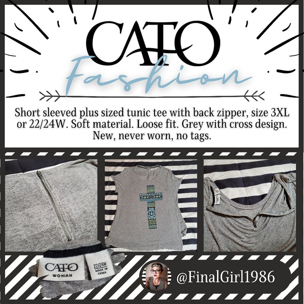 Cross Religious Grey Tunic Tee